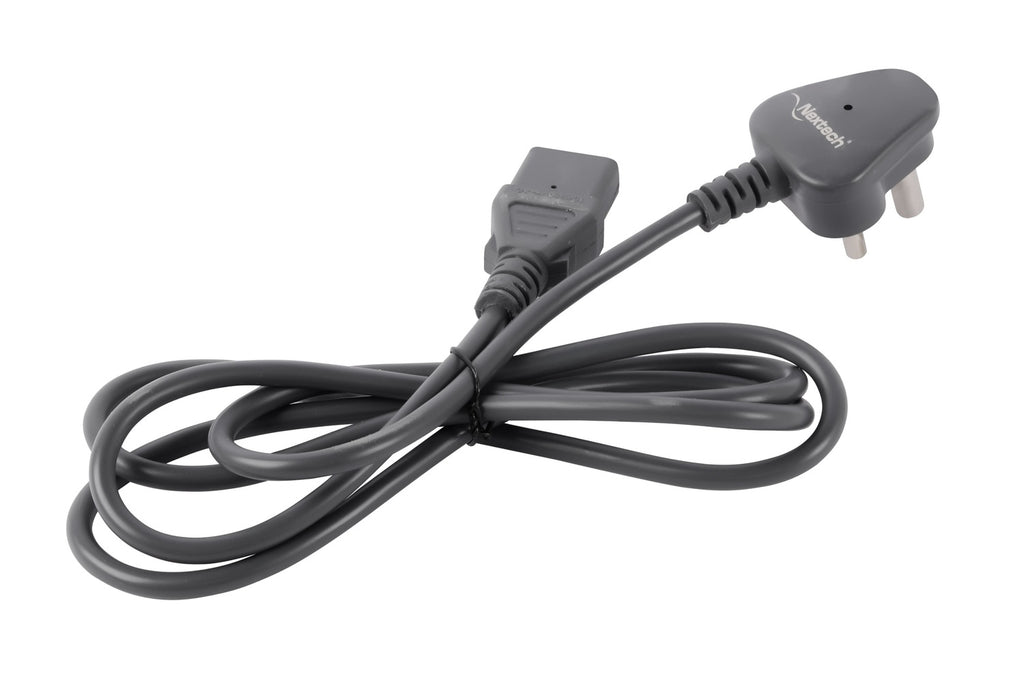 Nextech 3 Pin Power Cable IEC C13 Mains Cord 1.5M (Black) Compatible for PC, Monitor, Printer, SMPS, UPS – Heavy Duty, Safe & Durable Power Supply Cable, 800W Power Output
