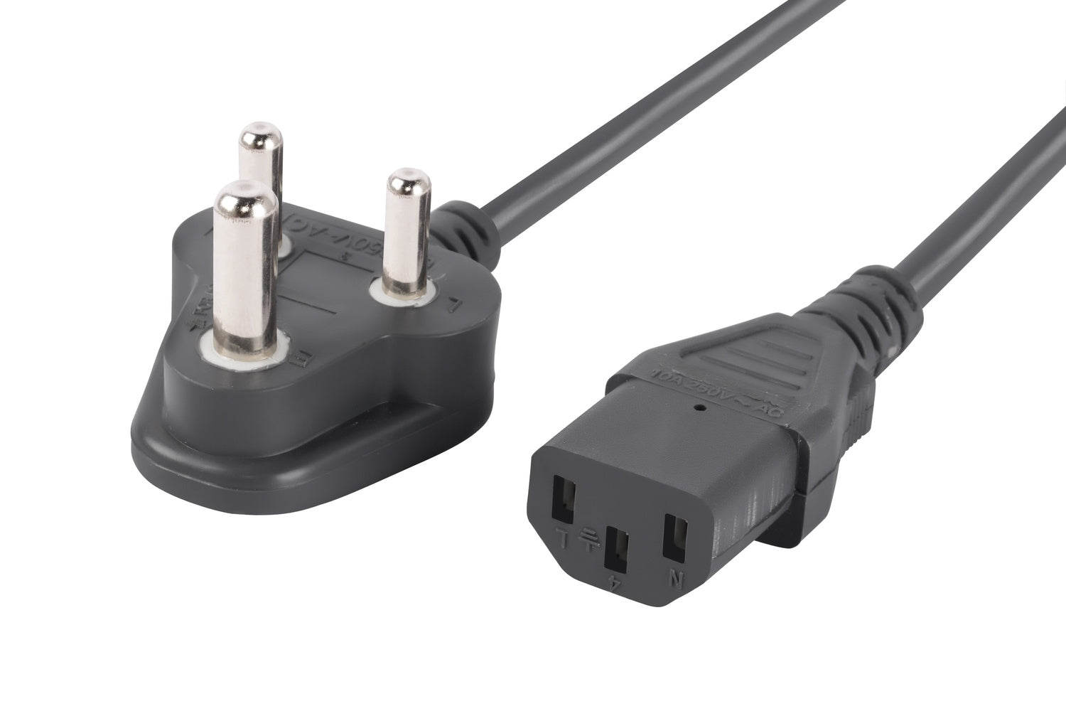 Nextech 3 Pin Power Cable IEC C13 Mains Cord 1.5M (Black) Compatible for PC, Monitor, Printer, SMPS, UPS – Heavy Duty, Safe & Durable Power Supply Cable, 800W Power Output