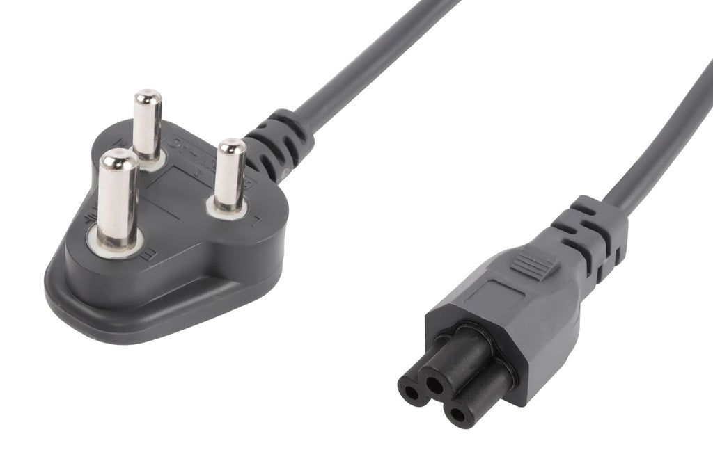 Nextech 3 Pin Power Cable IEC Mains Cord – 1.5 Meter (Grey), Compatible with Laptops, Printers, Monitors, and SMPS, 800W Power Output