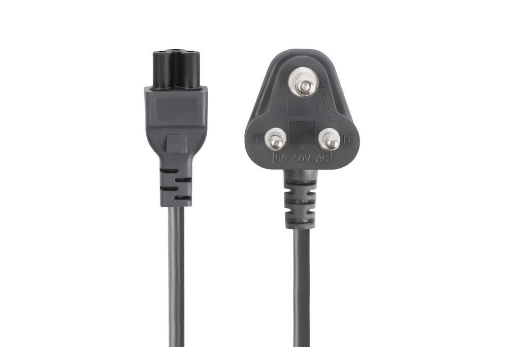 Nextech 3 Pin Power Cable IEC Mains Cord – 1.5 Meter (Grey), Compatible with Laptops, Printers, Monitors, and SMPS, 800W Power Output