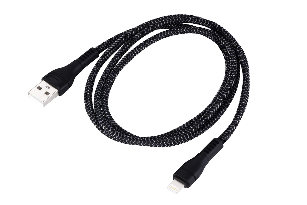 Nextech 1M Braided USB to Lightning Cable | 3.6A Fast Charging & 480Mbps Data Sync | iPhone & iPad Compatible, Black
