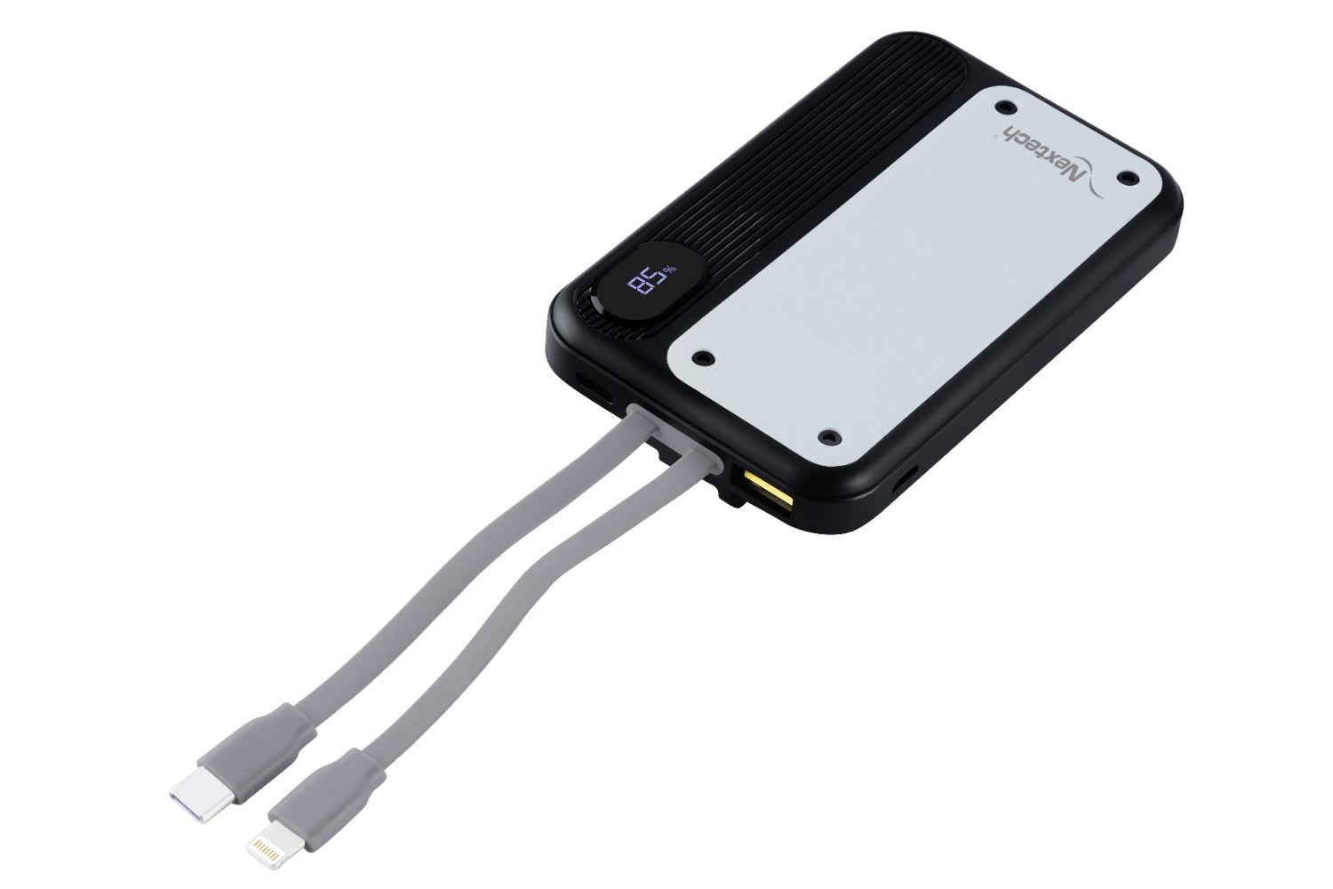 Nextech Pocket Rocket 10,000mAh Power Bank | PDQC 22.5W, Type-C & Lightning Built-in, QC 3.0 USB Port