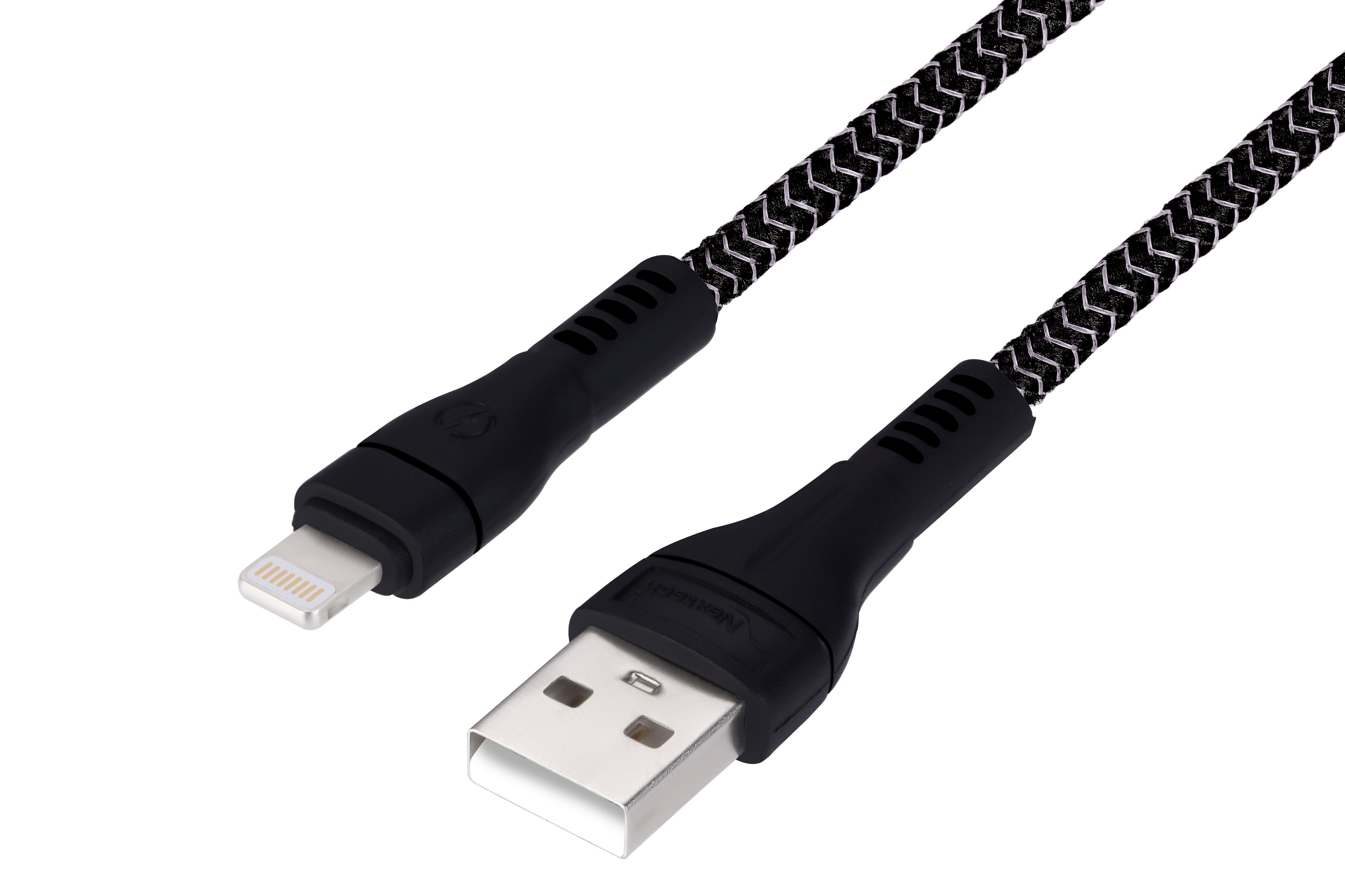 Nextech 1M Braided USB to Lightning Cable | 3.6A Fast Charging & 480Mbps Data Sync | iPhone & iPad Compatible, Black