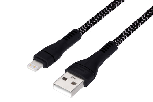 Nextech 1M Braided USB to Lightning Cable | 3.6A Fast Charging & 480Mbps Data Sync | iPhone & iPad Compatible, Black