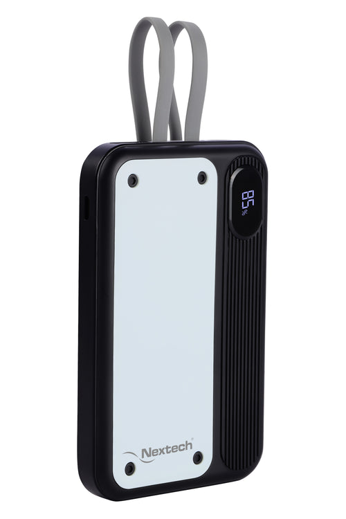 Nextech Pocket Rocket 10,000mAh Power Bank | PDQC 22.5W, Type-C & Lightning Built-in, QC 3.0 USB Port