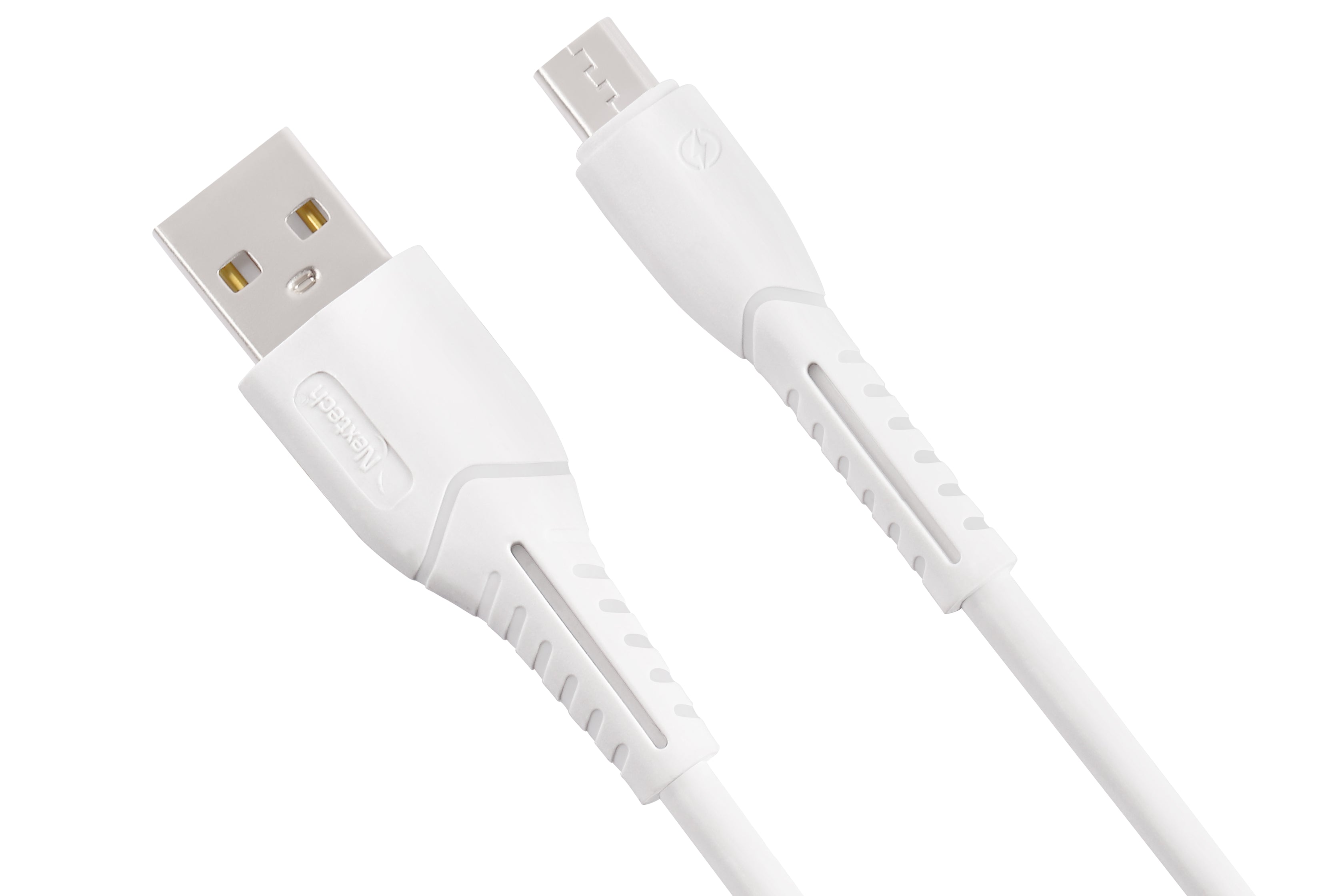 Nextech 1M Micro USB Fast Charging & Data Sync Cable | 2.4A High-Speed, Durable & Flexible, White