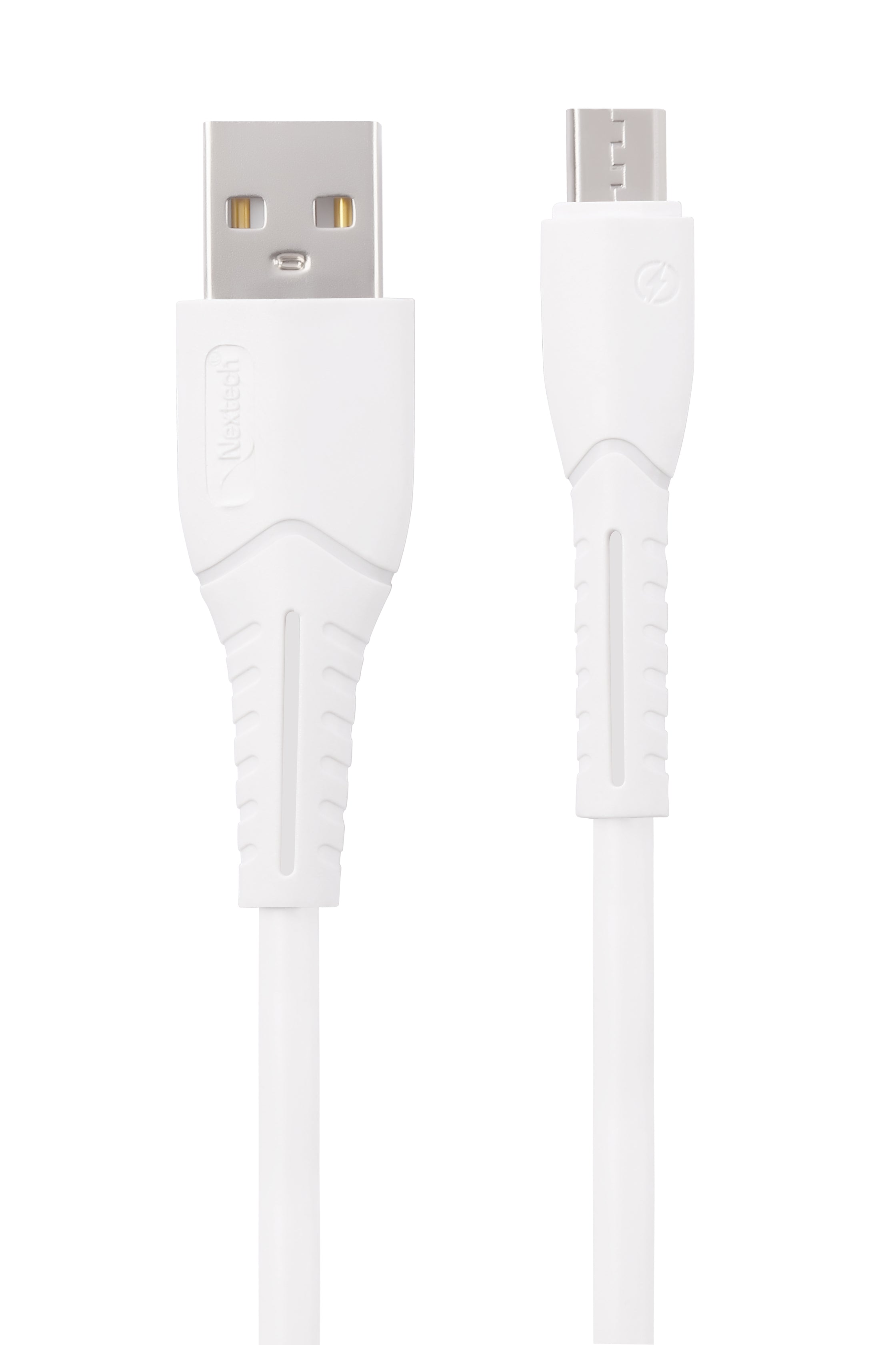 Nextech 1M Micro USB Fast Charging & Data Sync Cable | 2.4A High-Speed, Durable & Flexible, White