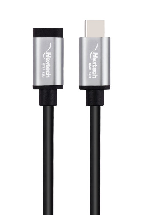 Nextech USB-C to C Male- Female Video Extension Cable | 100W PD Charging | 10Gbs Data Transfer | 4K@60Hz Ultra Video | Compatiable for iPhone, macbook, Android, Tablets and more devices