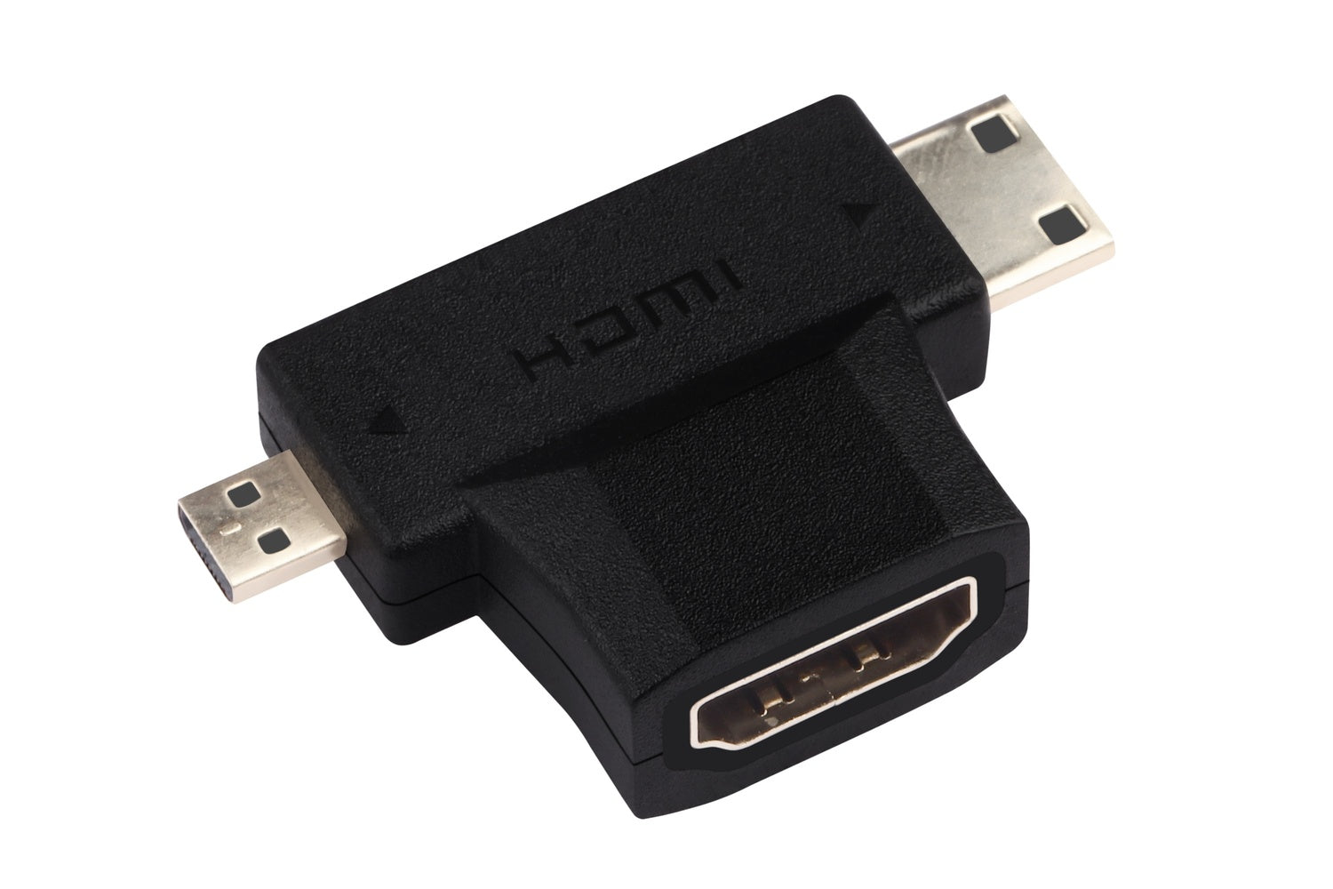 Nextech 2-in-1 Mini HDMI & Micro HDMI (Male) to HDMI (Female) Adapter | 4K Support | Plug & Play | Compatible with Cameras, Tablets, DSLR & Camcorders | Black