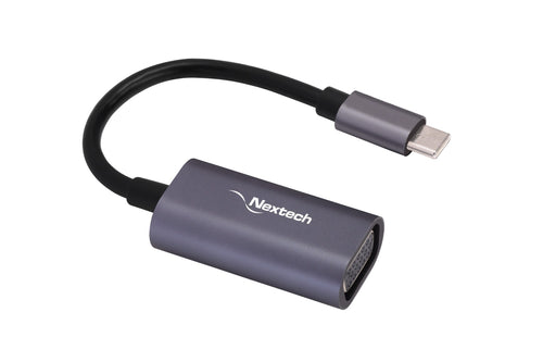 Nextech USB-C to VGA (F) Adapter for Macs, Laptops, PCs, Tablets, and Mobile Phones