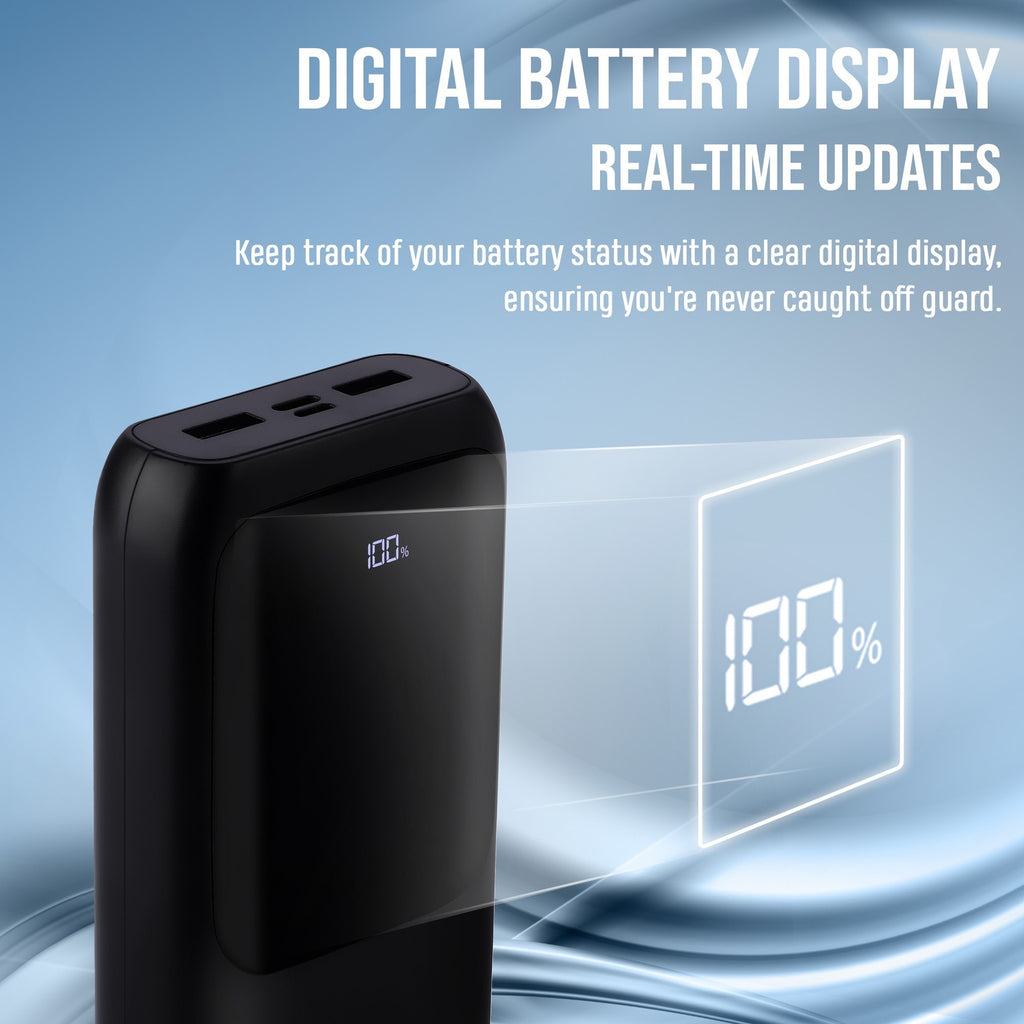 Nextech Astro 20000mAh Power Bank – Fast Charging 22.5W, Wireless, Dual Output/Input for Smartphones & Tablets