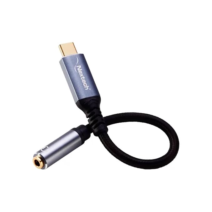 Nextech Type-C to 3.5mm Adapter with DAC | High-Quality Audio for Smartphones, Metal Build