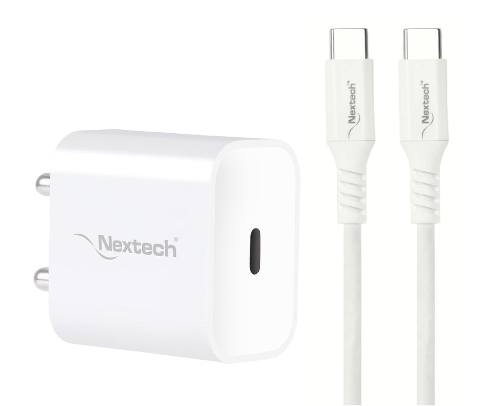 Nextech 20W PD 3.0 Type-C Fast Charger with 1M Type-C Cable for iPhone & Android