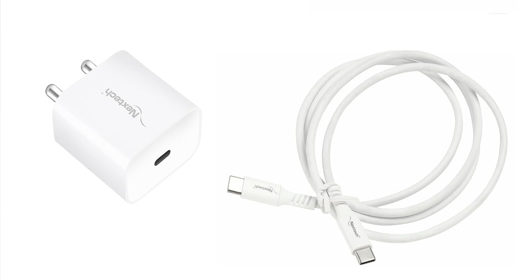 Nextech 20W PD 3.0 Type-C Fast Charger with 1M Type-C Cable for iPhone & Android