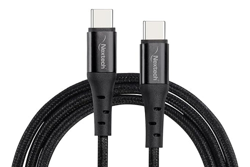 Nextech USB-C to USB-C Cable – 65W Fast Charge, Durable Braided, 1.2M for Phones & Laptops
