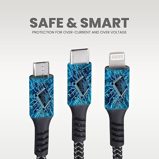 Nextech 3-in-1 Cable – Charge iPhone, Android & Type-C Devices Fast (1M)