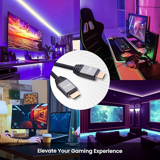 Nextech 8K HDMI 2.1 Ultra High Speed Cable | 48Gbps | 8K@60Hz & 4K@120Hz | eARC & 3D Support | 1.8M