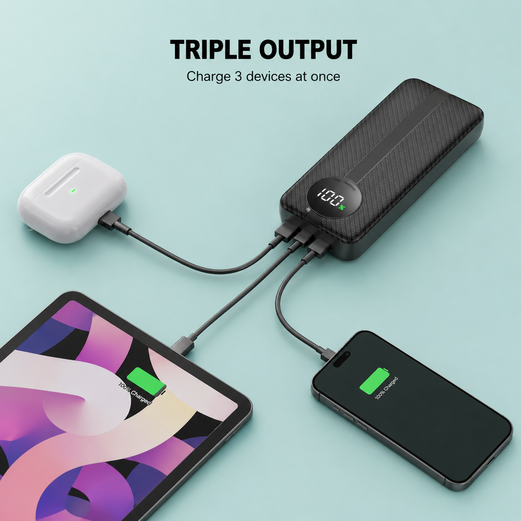 Nextech 20000mAh 35w Powerbank fast charging, Compatible with Laptop,Smartphones