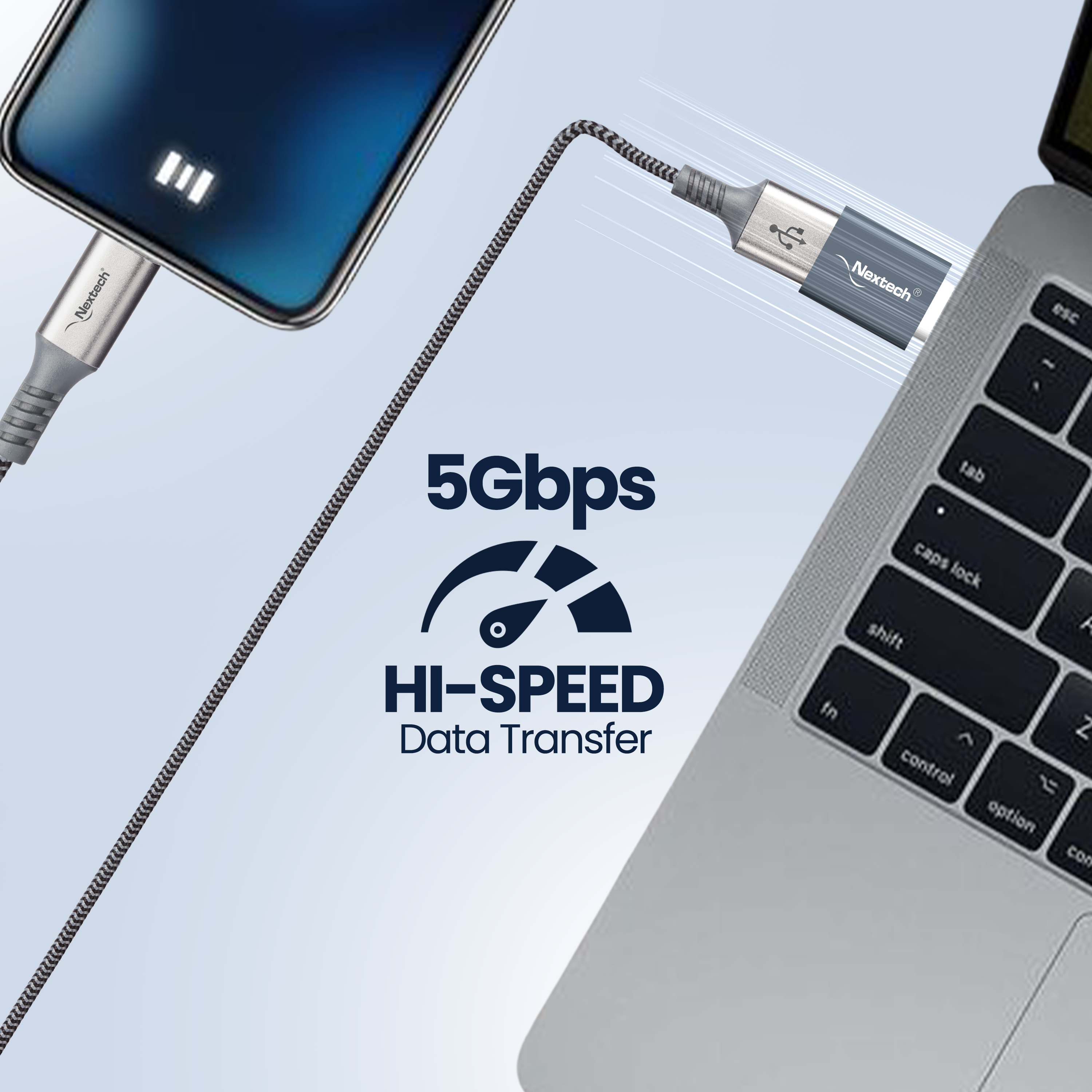 Nextech USB 3.0 (Female) to USB-C (Male) OTG Adapter | 5Gbps SuperSpeed | Plug & Play | Compatible with Smartphones, Tablets, MacBook & Laptops | Space Grey