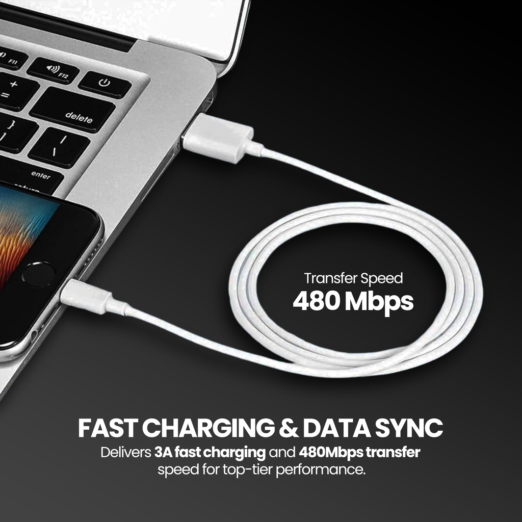 Nextech 1M Braided USB Type-C Cable | 3A Fast Charging & 480Mbps Data Sync, Black