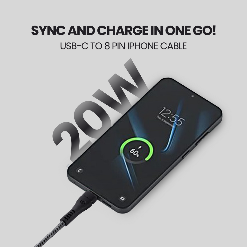 Nextech USB-C to Lightning Cable | Fast Charging & Data Sync for iPhone & iPad