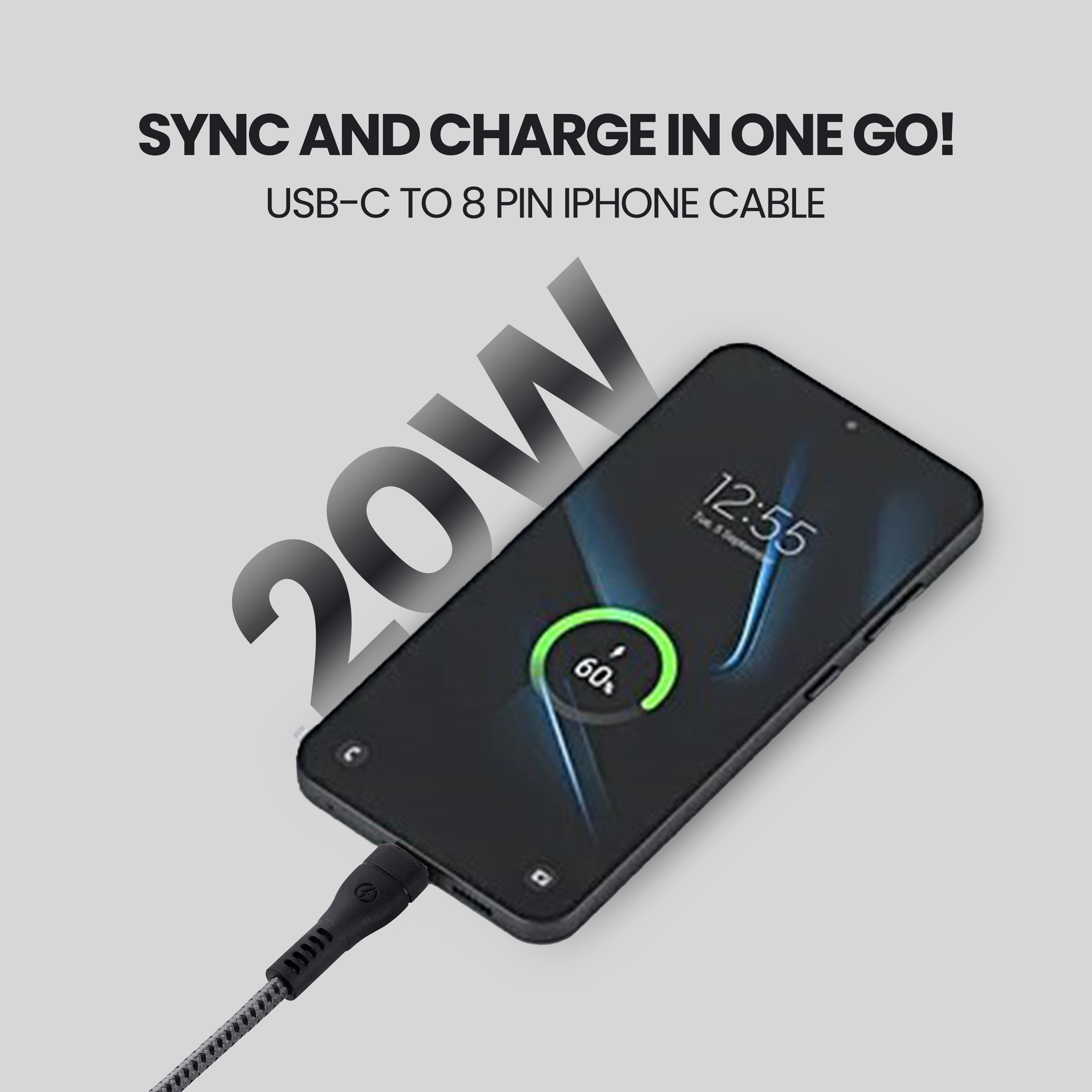 Nextech USB-C to Lightning Cable | Fast Charging & Data Sync for iPhone & iPad