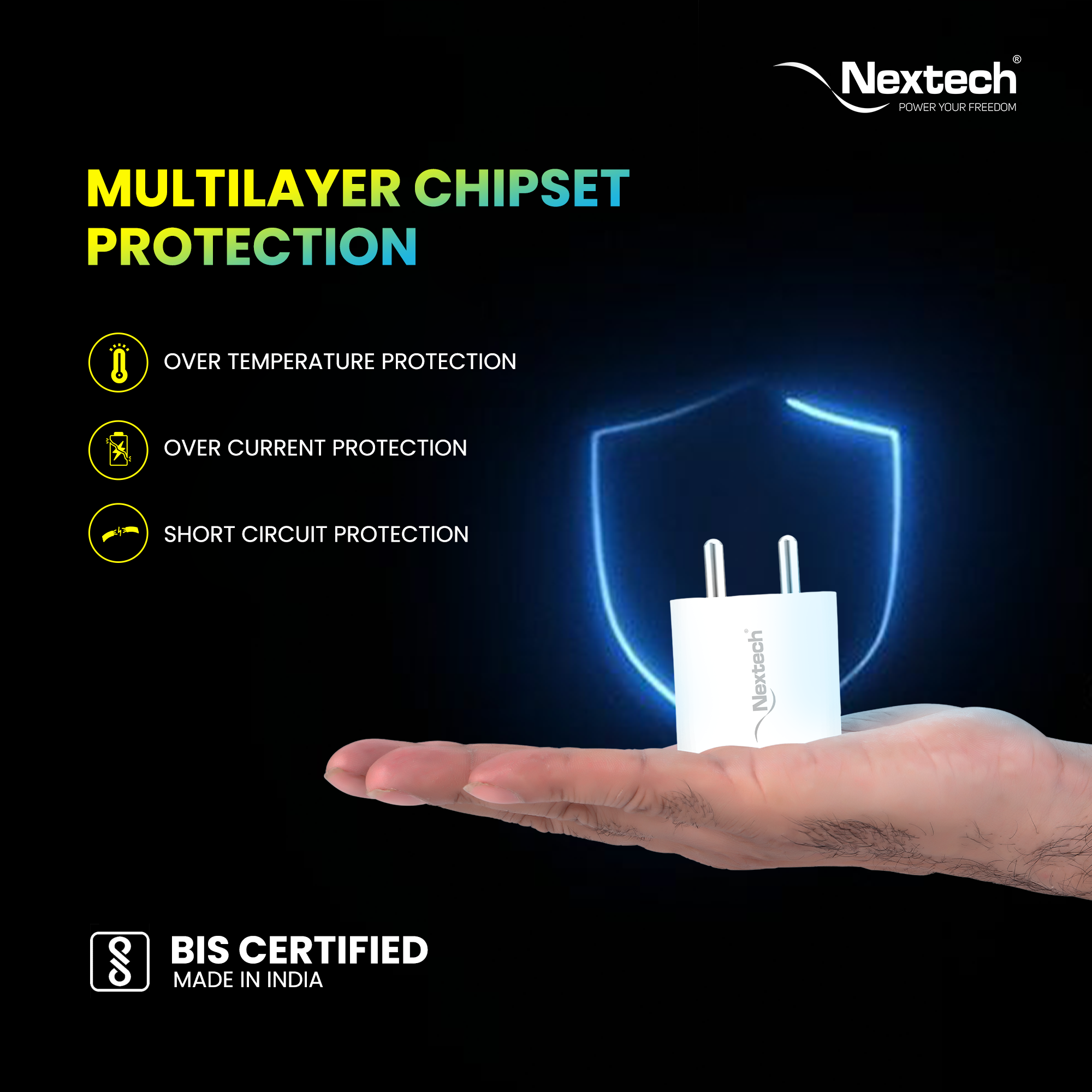 Nextech 20W PD 3.0 Fast Charger | Type-C Power Adapter for iPhone 16/15/14, iPad & Android