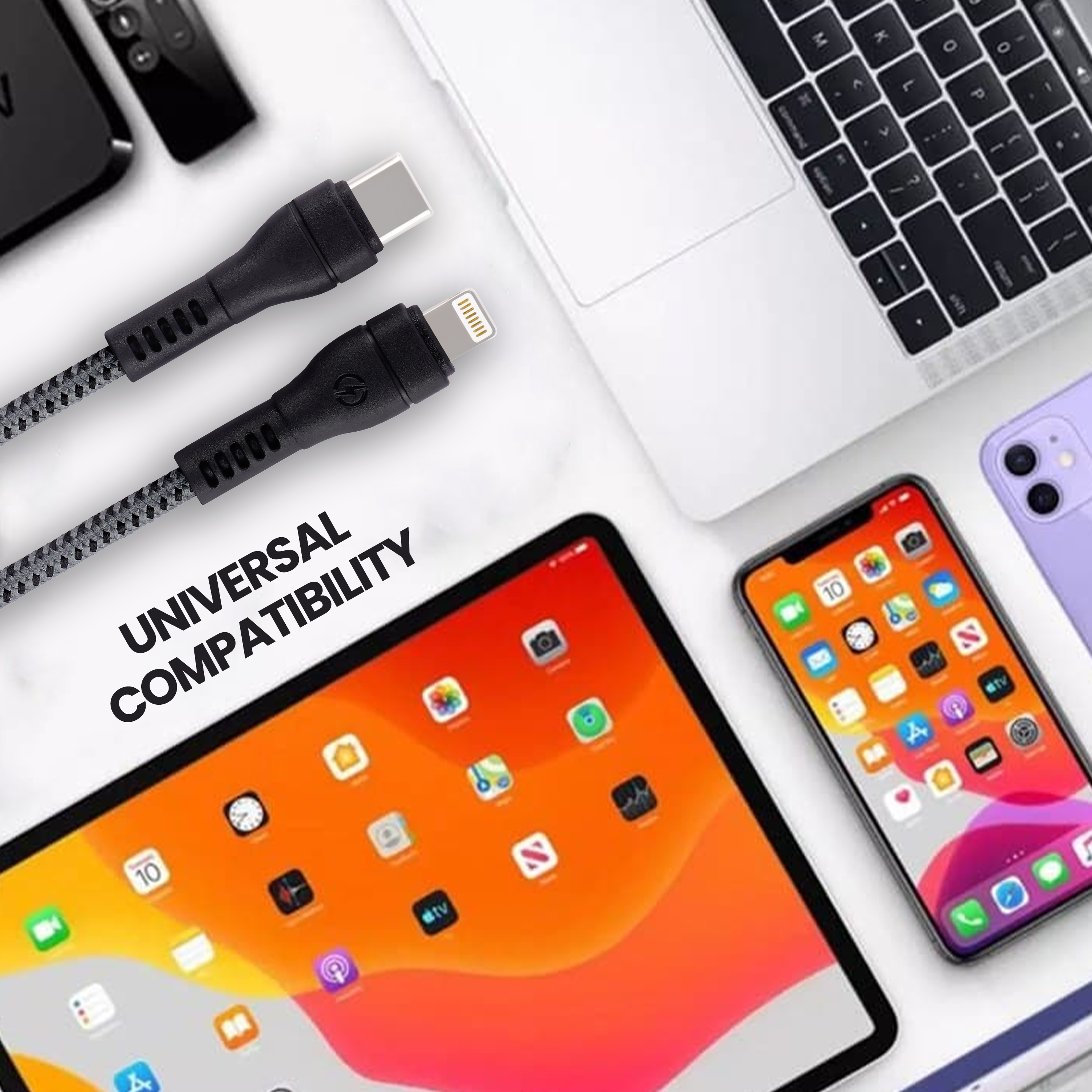 Nextech USB-C to Lightning Cable | Fast Charging & Data Sync for iPhone & iPad