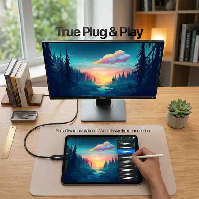 Nextech USB-C to HDMI Cable 1.8M | 4K@30Hz Video Output | Plug & Play | Compatible with MacBook, iPad Pro, Mac Mini, Laptops & Smartphones