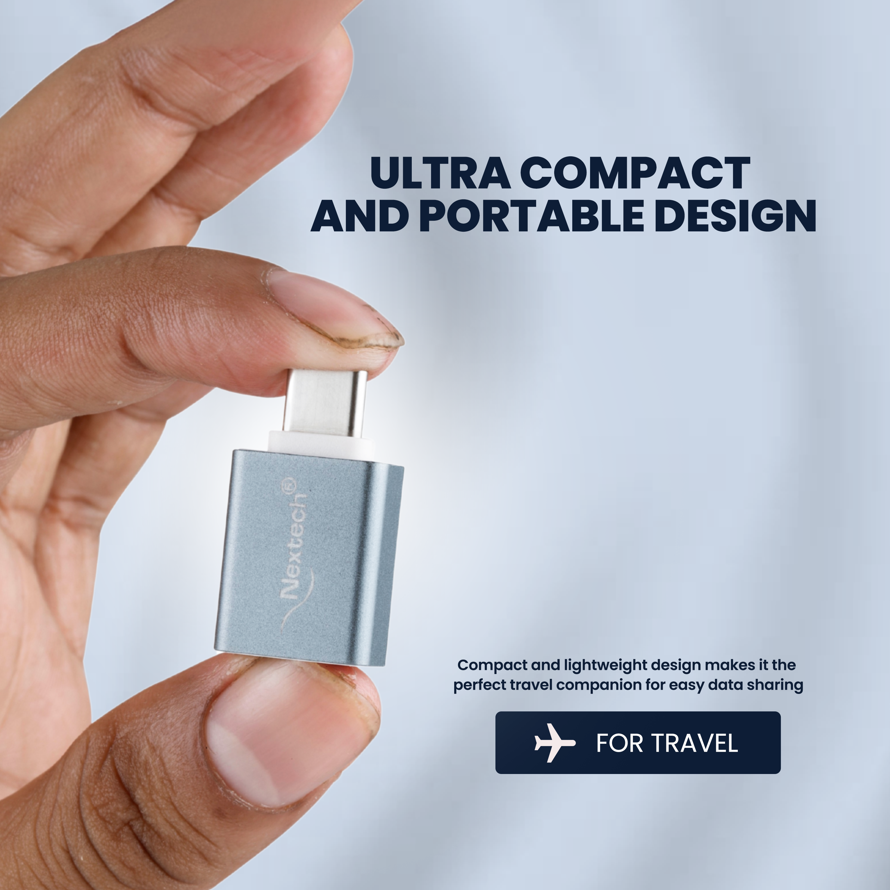 Nextech USB 3.0 (Female) to USB-C (Male) OTG Adapter | 5Gbps SuperSpeed | Plug & Play | Compatible with Smartphones, Tablets, MacBook & Laptops | Space Grey