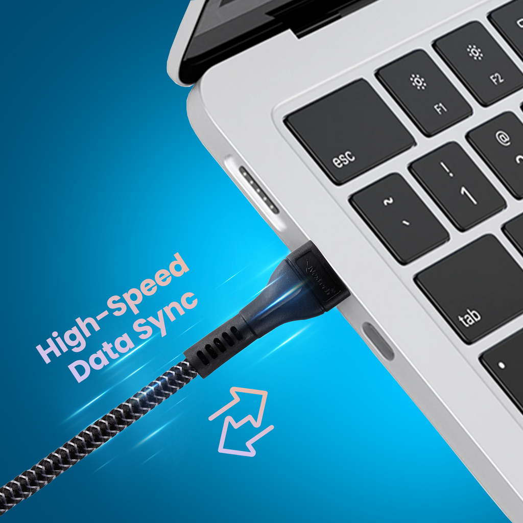 Nextech 3-in-1 Fast Charging USB Cable | Dual Type-C & Lightning | 1.2M Durable High-Speed Cable