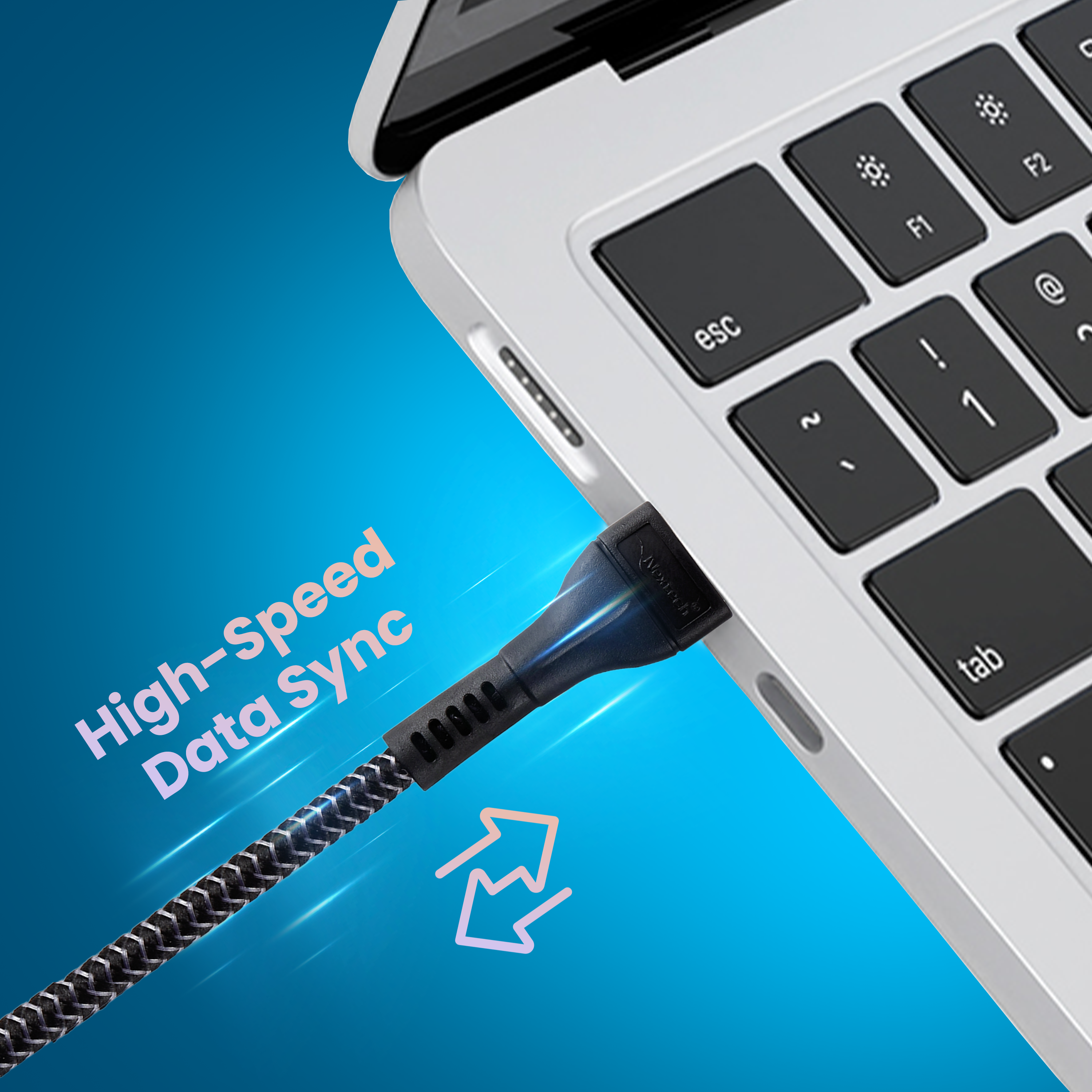 Nextech 3-in-1 Fast Charging USB Cable | Dual Type-C & Lightning | 1.2M Durable High-Speed Cable