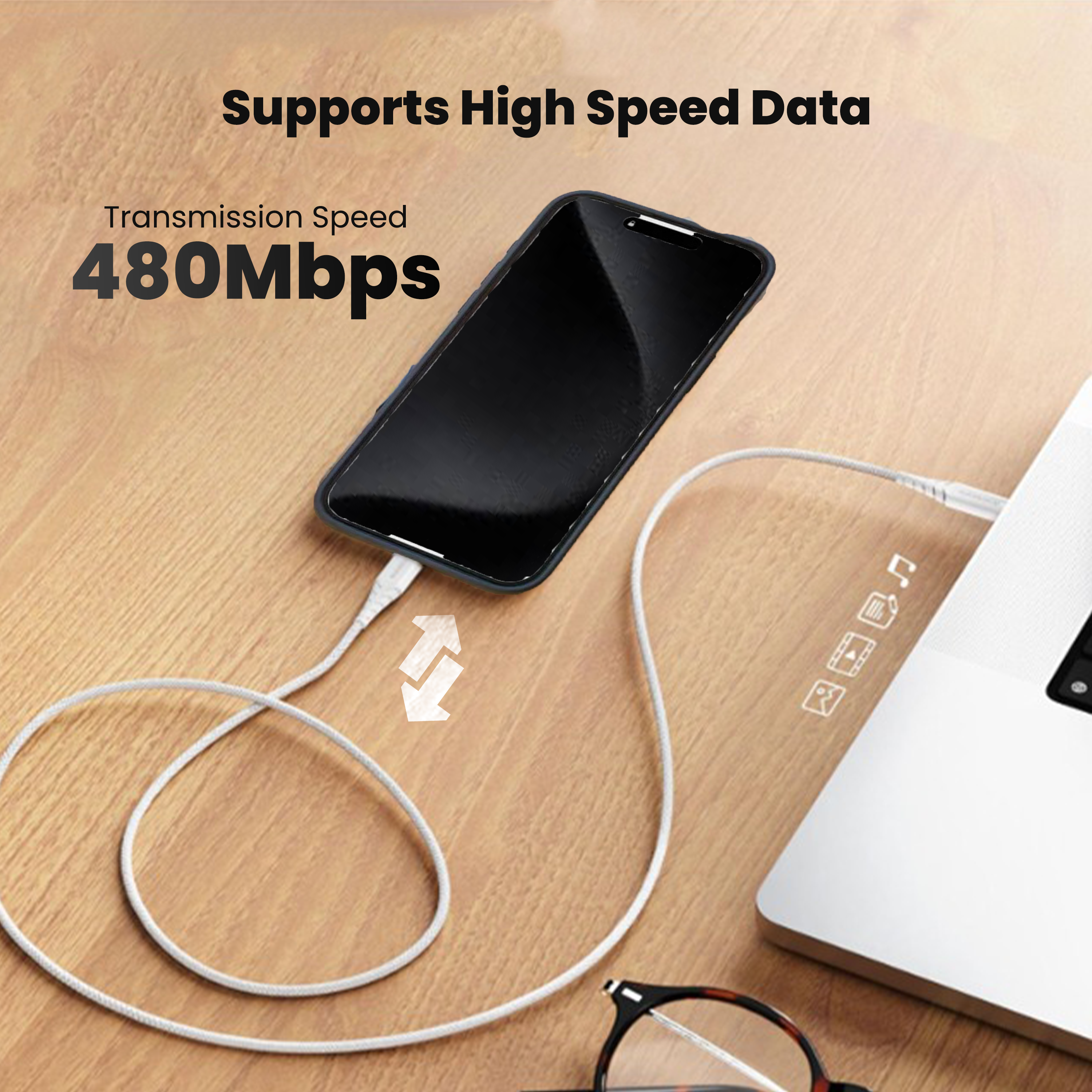 Nextech 20W USB-C to Lightning Cable | 1.2M Fast Sync & Charging for iPhone & iPad