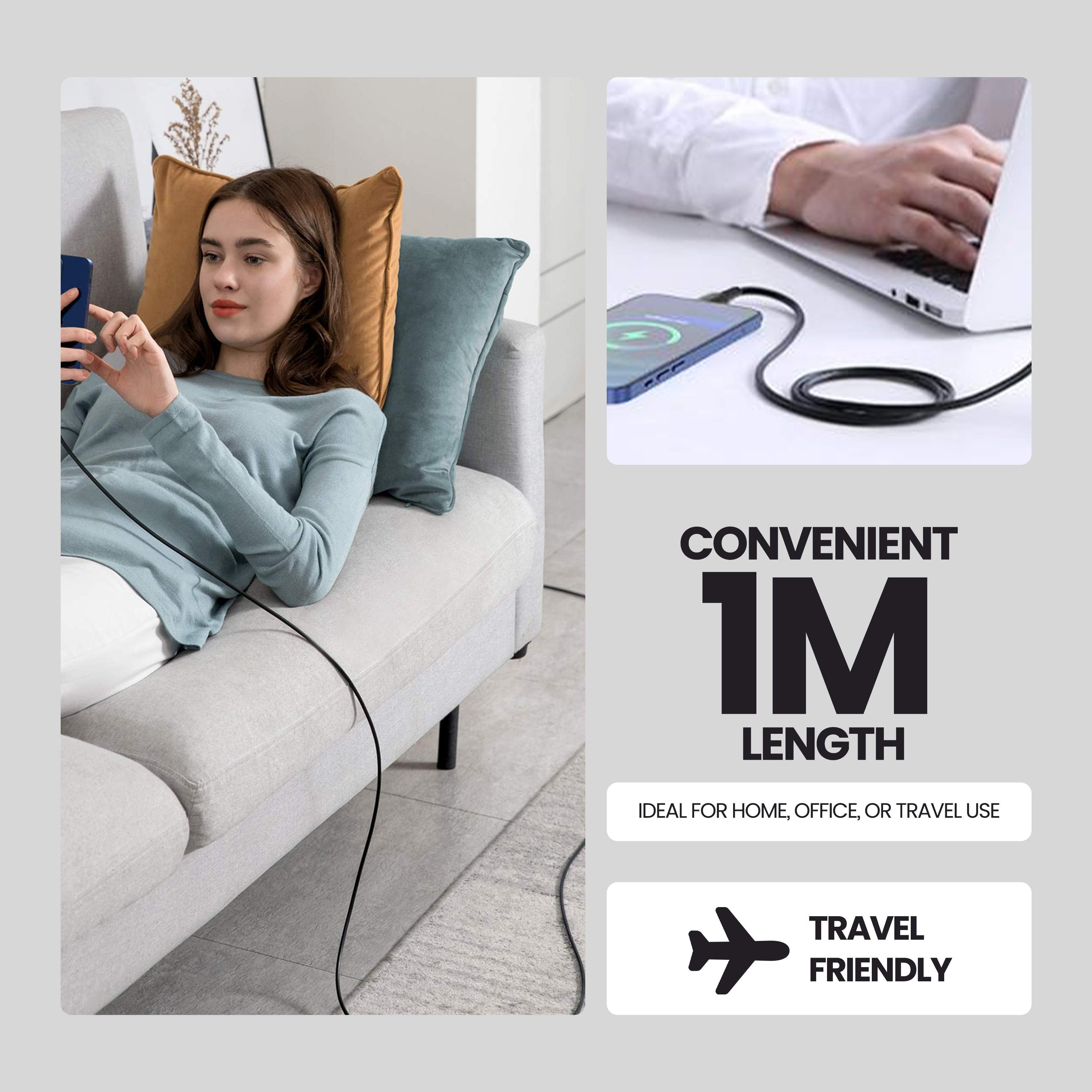 Nextech USB-C to Lightning Cable | Fast Charging & Data Sync for iPhone & iPad