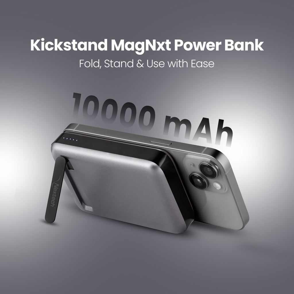 Nextech MagSafe Wireless Power Bank 10000mAh | Fast Charging 22.5W Wired & 15W Wireless for iPhone & Android