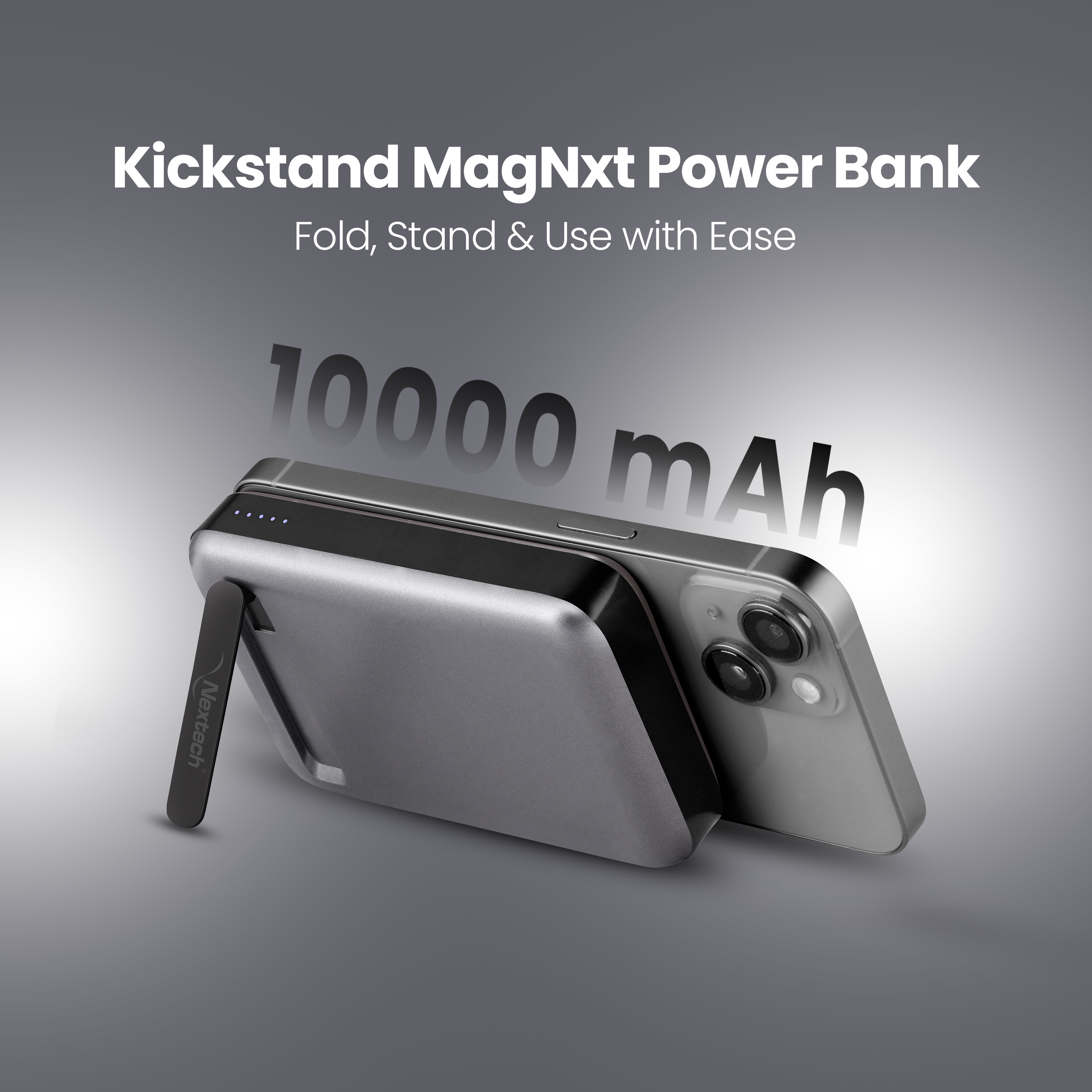 Nextech MagSafe Wireless Power Bank 10000mAh | Fast Charging 22.5W Wired & 15W Wireless for iPhone & Android