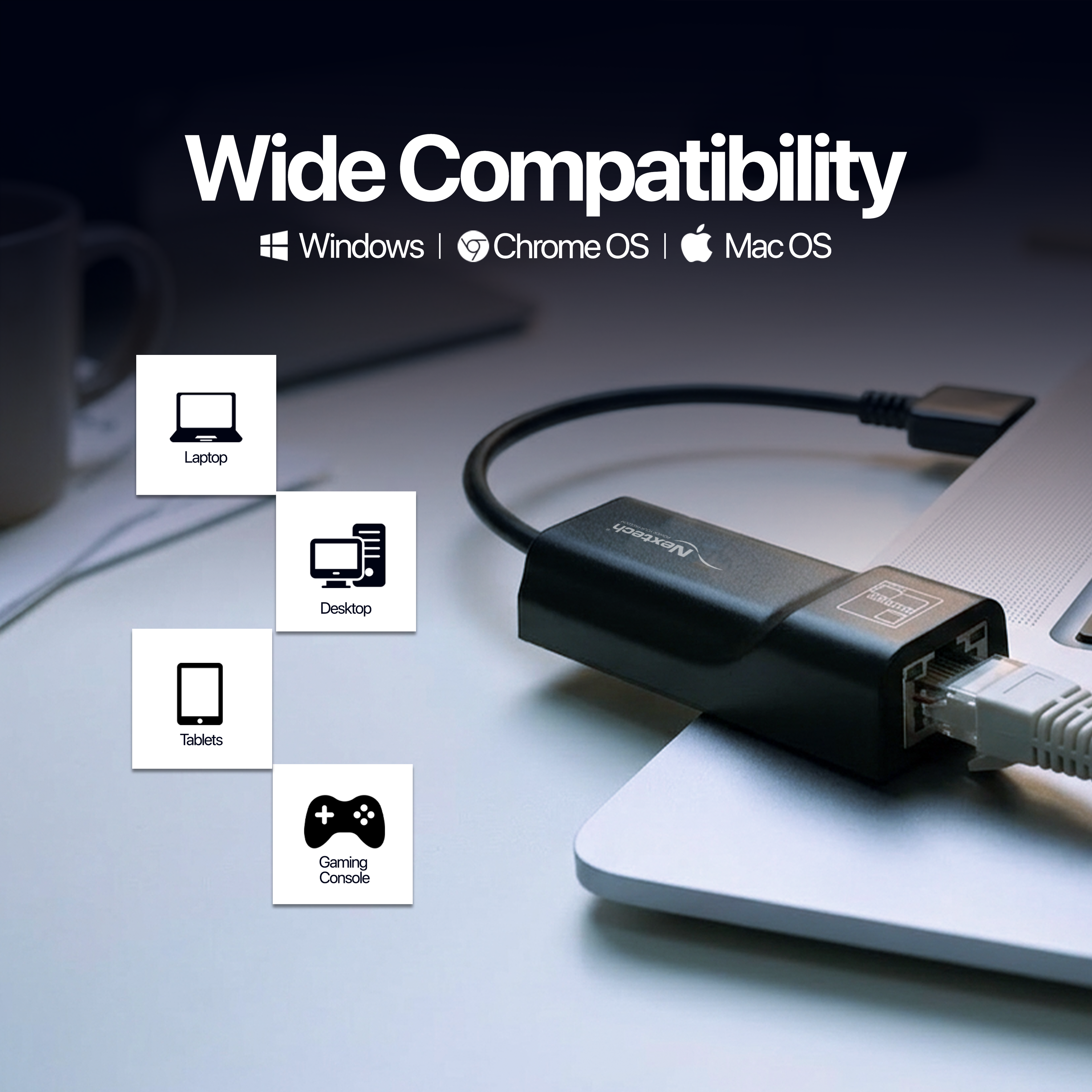 Nextech USB 3.0 to 1G High Speed Ethernet Adapter for Desktop, Laptop, Ultrabook & MacBook Series