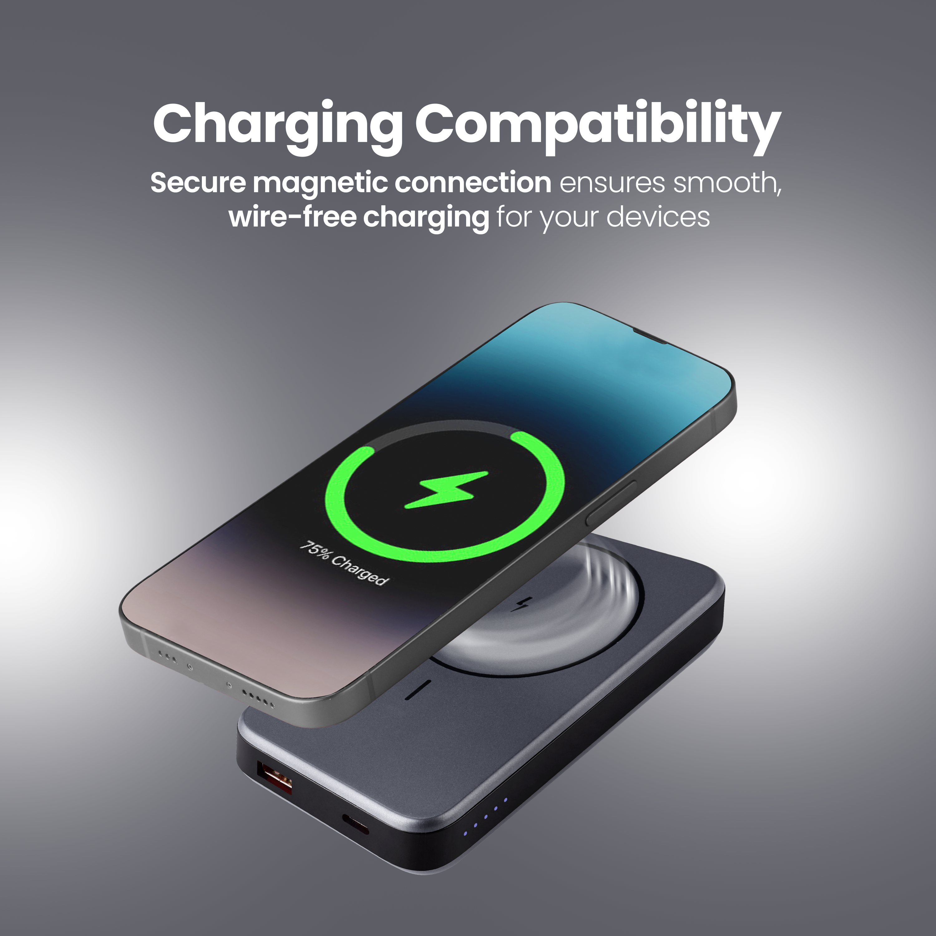 Nextech MagSafe Wireless Power Bank 10000mAh | Fast Charging 22.5W Wired & 15W Wireless for iPhone & Android