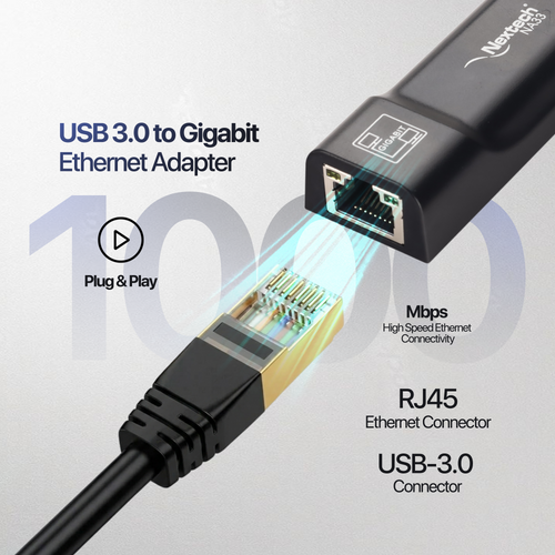 Nextech USB 3.0 to 1G High Speed Ethernet Adapter for Desktop, Laptop, Ultrabook & MacBook Series