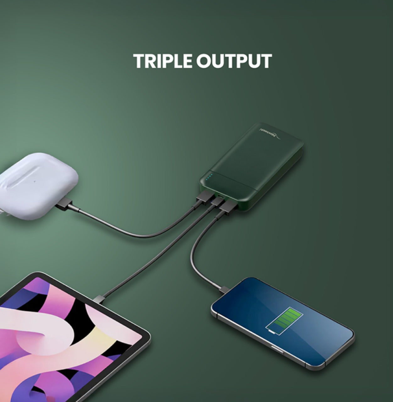 Nextech Slender Ultra-Slim 10000mAh Power Bank | PDQC 22.5W Fast Charge, Type-C & USB Output