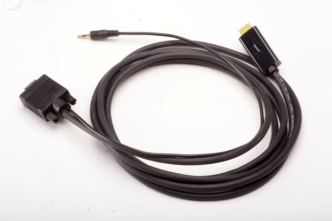 Nextech HDMI to VGA Converter Cable 10 Meter | Full HD 1080p | Built-in Audio Output (3.5mm) | Plug & Play | Compatible with Laptop, PC, Projector & Monitor