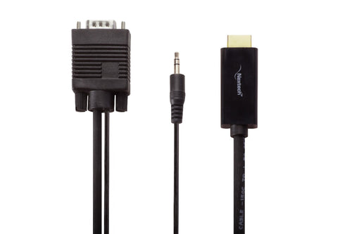 Nextech HDMI (M) to VGA (M) + Audio + Power Adapter Cable for Computer, PC, Laptop, Monitor