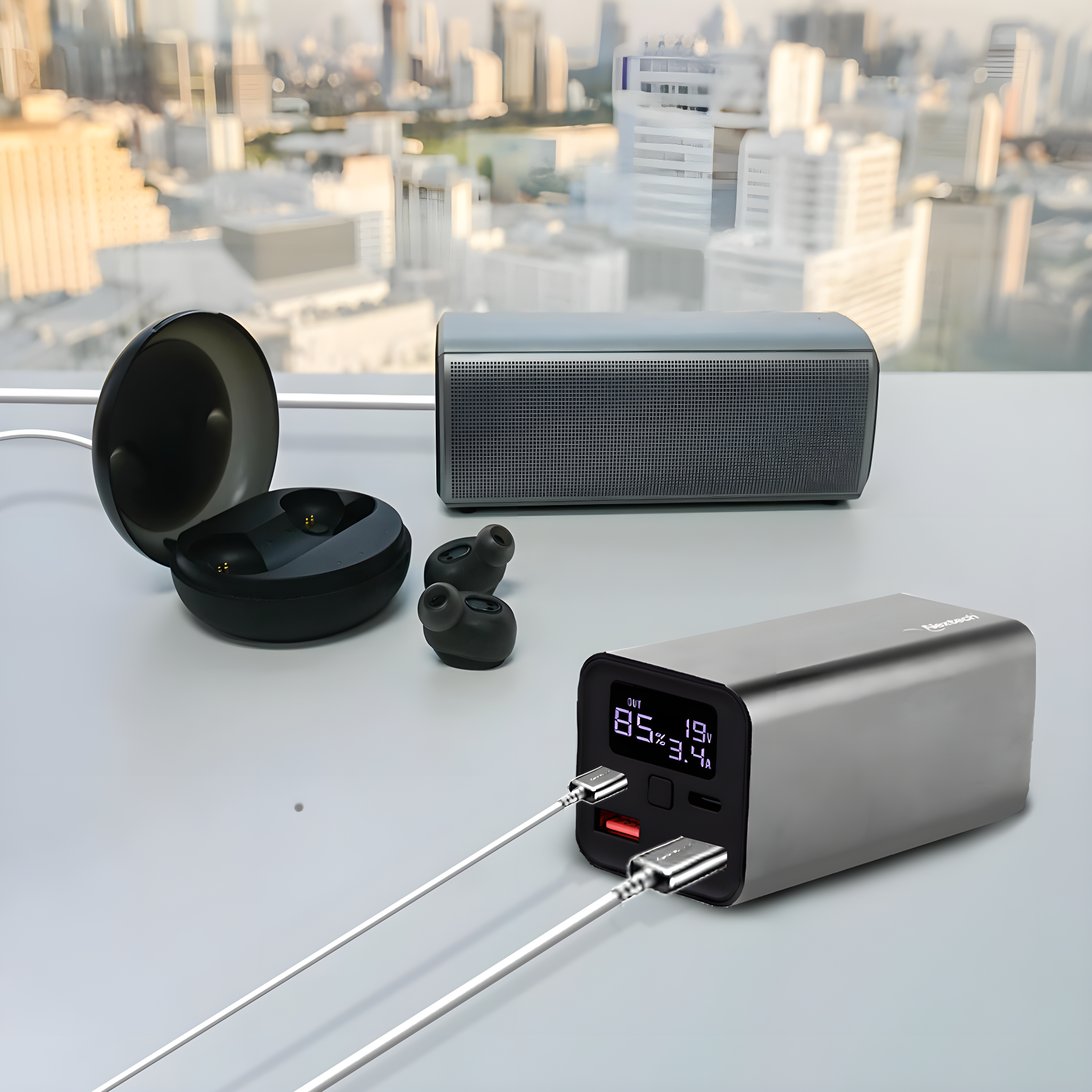 Nextech Tower 20000mAh Power Bank | 65W Fast Charging | USB-C, Universal Compatibility for iPhone, MacBook, Tablets & Smartphones