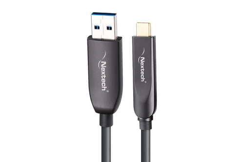 Nextech USB-A TO USB-C 3.1 GEN 2 10Gbps Active Optical Cable | Supports Power Delivery (PD) up to 60W| For Charging and Data Transfer For USB-C Devices