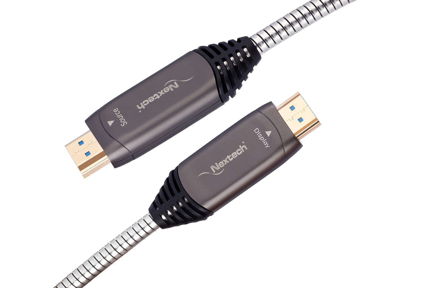 Nextech HDMI Armoured AOC Cable | 4K@60Hz | Unbreakable Stainless Steel | 18Gbps Bandwidth