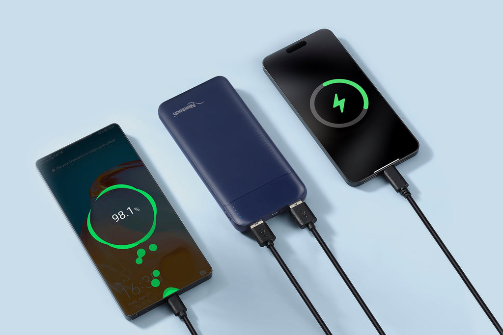 Nextech Slender Ultra-Slim 10000mAh Power Bank | PDQC 22.5W Fast Charge, Type-C & USB Output