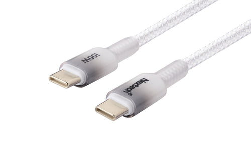 Nextech USB-C to USB-C Braided 100W PD Fast Charging & Sync Cable For iPhone, Android Smartphone, Laptops, Macbook, Tablet,  & all Type-c enabled devices