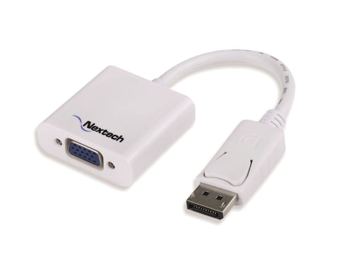 Nextech Display Port to VGA (F) Adapter | 1080 P converter compatible with Computer, Desktop, Laptop, PC, Monitor, Projector and more | Compact, Durable ABS Design