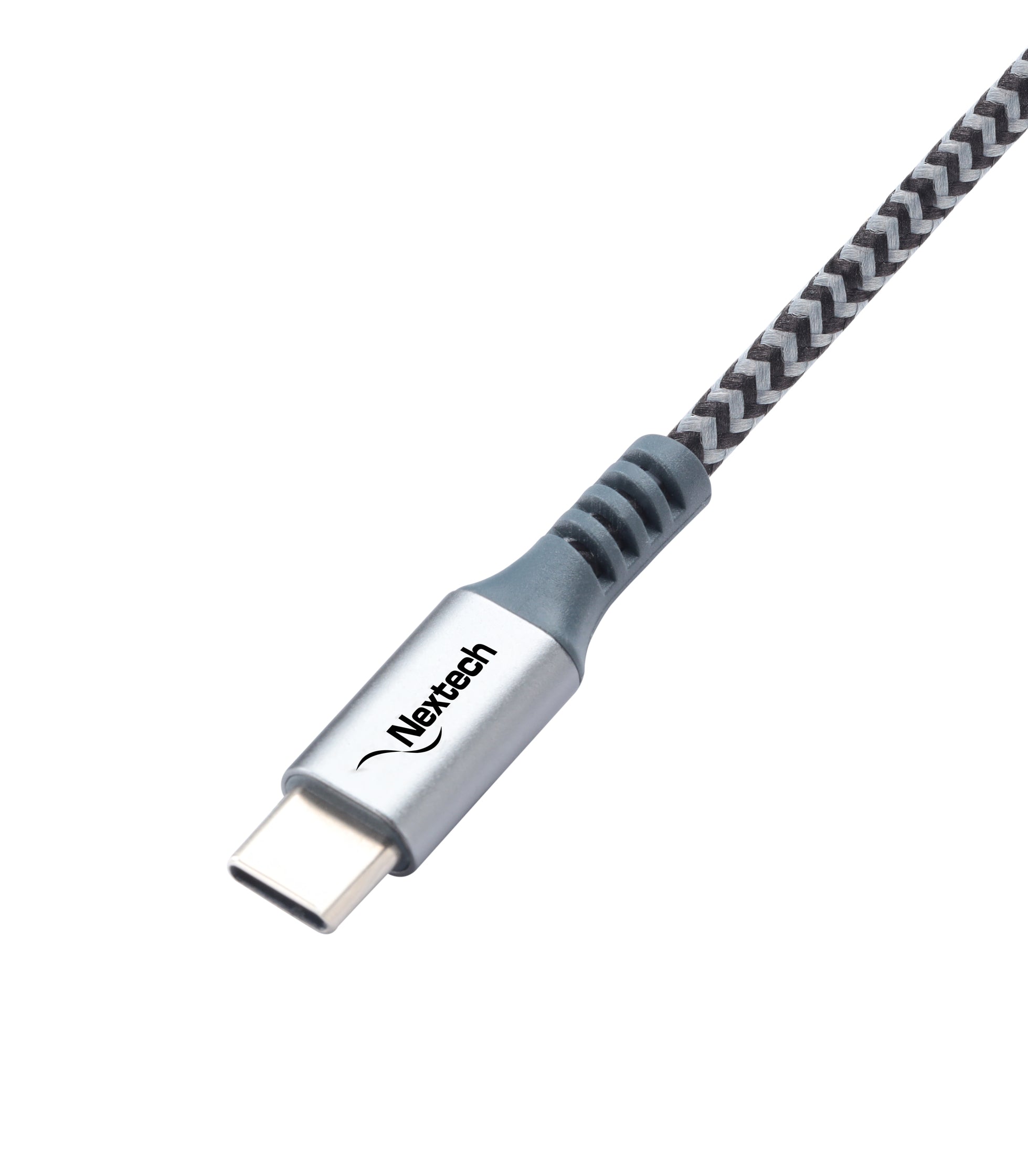 Nextech 30cm Braided USB Type-C OTG Cable | Fast Charging & 480Mbps Data Transfer | Durable & Compact, Grey