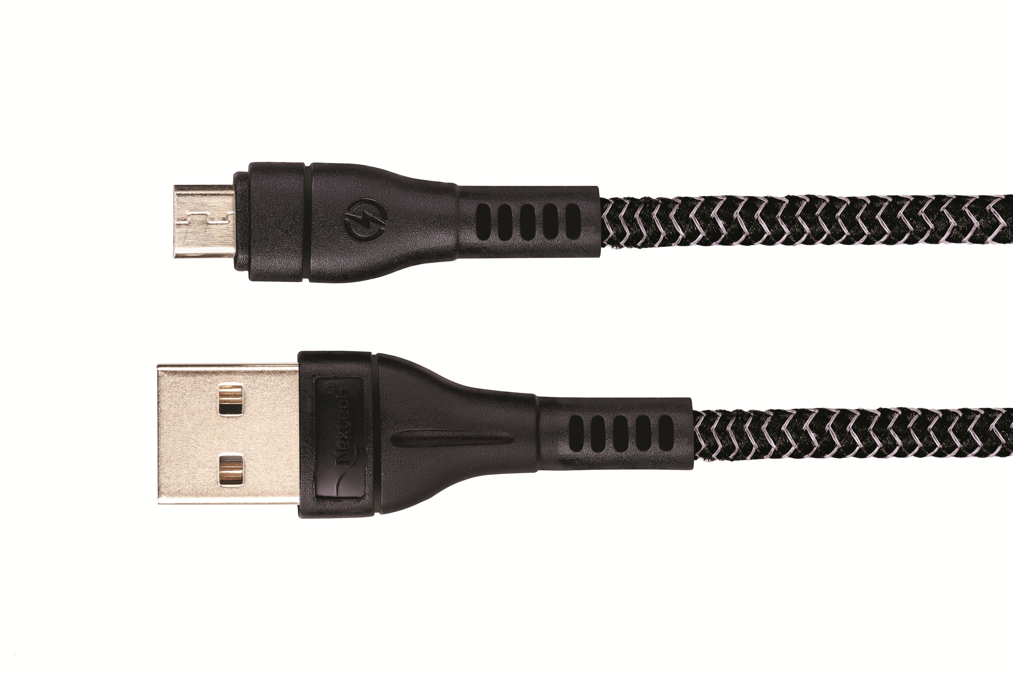 Nextech Braided Micro USB Cable | 28W Fast Charging & High-Speed Data Sync, 1.2M